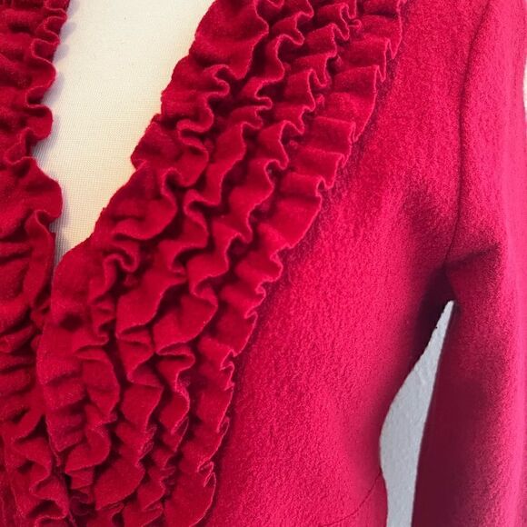 Alfani 100% Wool Red Cardigan - Picture 2 of 6